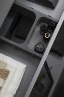 Тумба под раковину со столешницей Allen Brau Infinity 100 1+1, подвесная, антрацит матовый, столешница серый структ