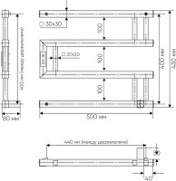 Полотенцесушитель электрический Indigo Muza DGM40-50BRRt черный муар