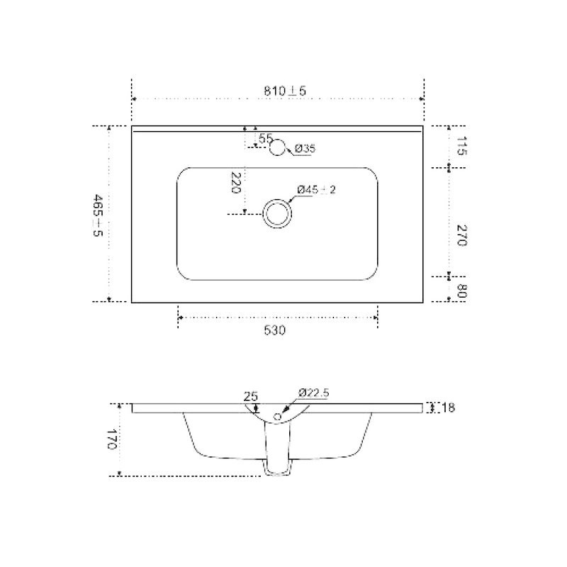 Тумба с раковиной AM.PM Sense 80 подвесная, 2 ящика, светлое дерево