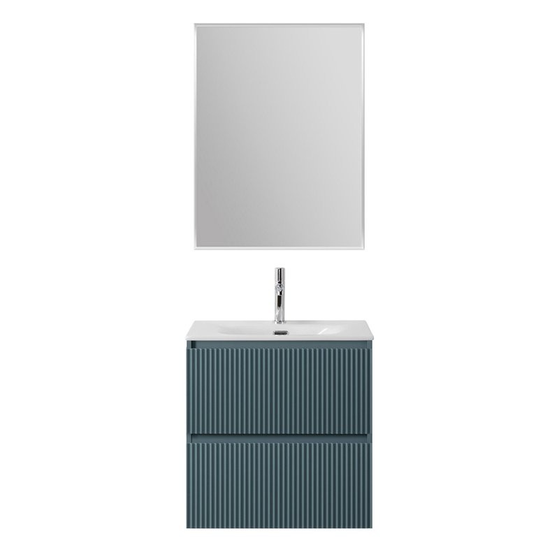 Мебель для ванной комнаты BelBagno Uno 60 подвесная, 2 ящика, матовая голубая