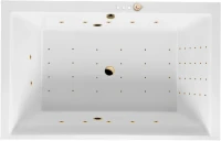 Акриловая ванна Excellent Crown Lux Nano 190x120 см, встраиваемая, с гидромассажем, белая, с каркасом, для двоих, со сливом-переливом, фурнитура золото