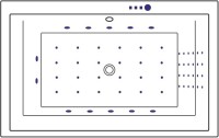 Акриловая ванна Excellent Crown Lux Nano 190x120 см, встраиваемая, с гидромассажем, белая, с каркасом, для двоих, со сливом-переливом, фурнитура золото