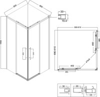 Душевой уголок Niagara Nova NG-2829-34BLACK 90x90, профиль черный матовый, стекло тонированное