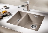 Мойка кухонная Blanco Subline 340/160-U серый беж, правая