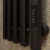 Полотенцесушитель электрический Маргроид Inaro профильный 120х24 R, с крючками, черный матовый