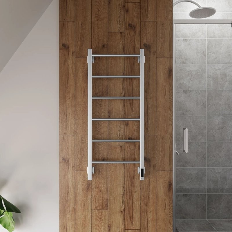 Полотенцесушитель электрический Grota Simple K 430х1000 NM EL 100x45 см, подключение справа, слева, скрытое подключение справа, матовый хром, лесенка