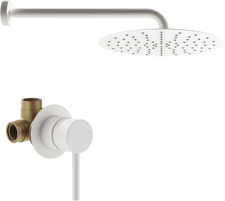 Душевой комплект Plumberia Selection Ixo KITXO01BO С ВНУТРЕННЕЙ ЧАСТЬЮ, белый матовый