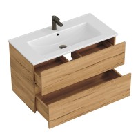 Тумба под раковину без столешницы SanStar Lavanti 90 подвесная, дуб вотан
