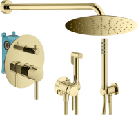 Комплект для ванной Plumberia Selection Ixo KITZXO18OR С ВНУТРЕННЕЙ ЧАСТЬЮ, золото 24к