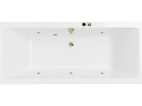 Акриловая ванна Excellent Pryzmat Slim Soft 170x75 см, встраиваемая, с гидромассажем, белая, с каркасом, со сливом-переливом, фурнитура бронза