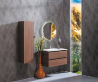 Шкаф пенал для ванной Armadi Art Capolda dark wood