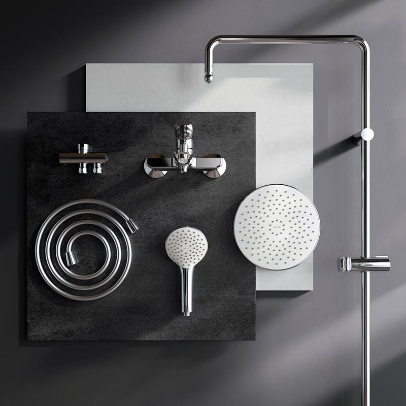 Душевая стойка AM.PM X-Joy F40885A34 со смесителем