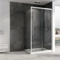 Душевой уголок Abber Schwarzer Diamant AG30100H-S85 100x85, профиль хром, стекло прозрачное