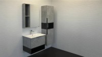 Зеркало-шкаф Comforty Франкфурт 60, бетон светлый