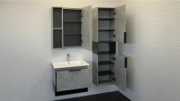 Зеркало-шкаф Comforty Франкфурт 60, бетон светлый