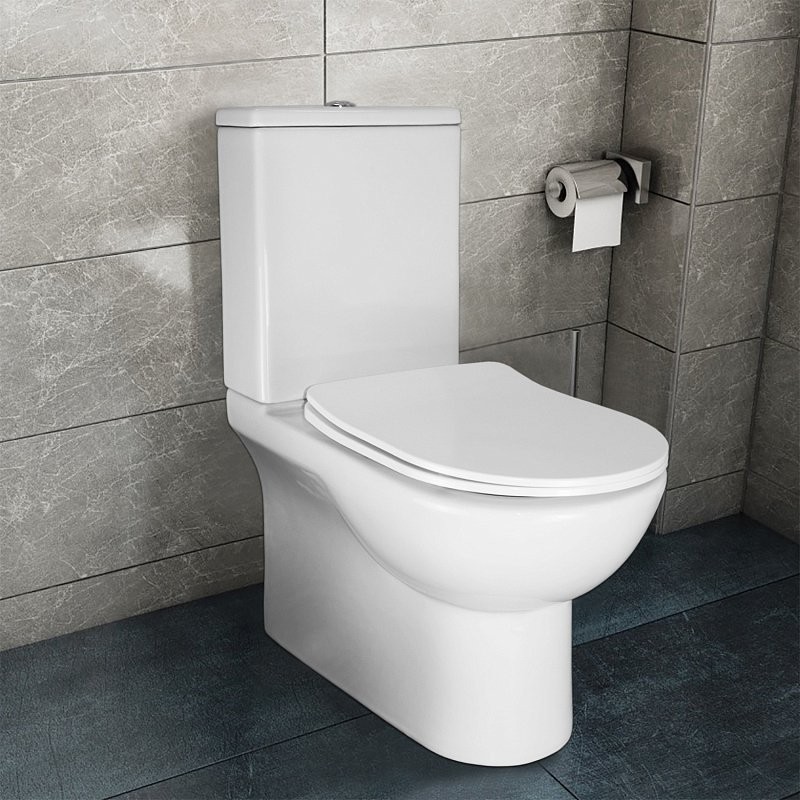 Унитаз-компакт напольный AZARIO Ambra AZ-848 глянцевый белый