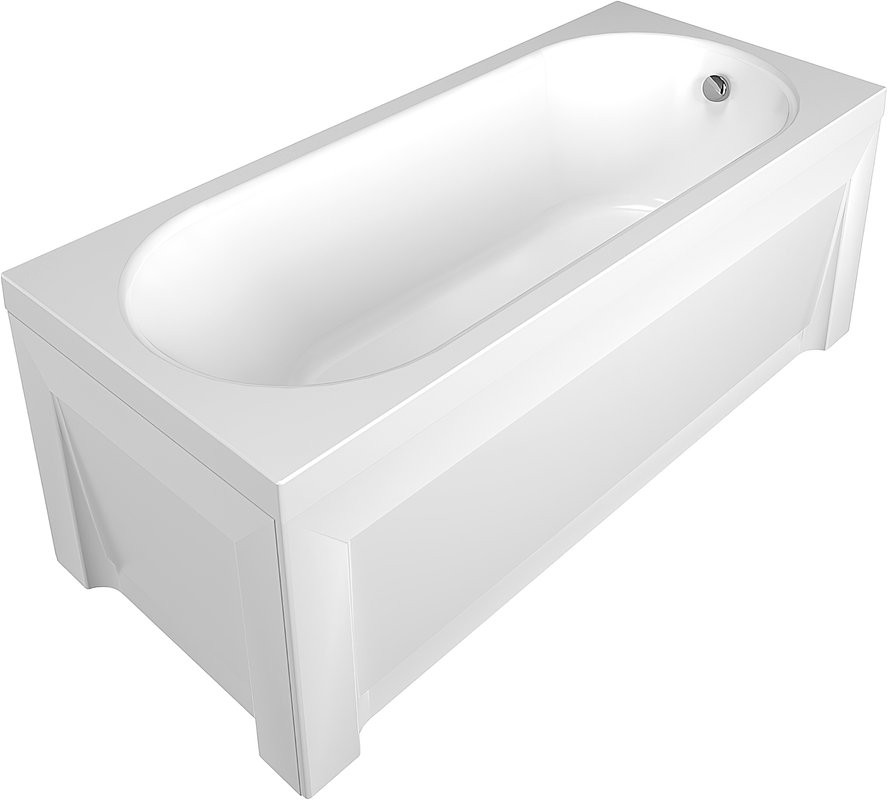 Акриловая ванна Timo Roha 1370 130x70 см, пристенная, белая, с каркасом