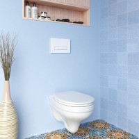 Система инсталляции для унитазов Berges Atom Line 410 с кнопкой смыва, белая