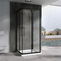 Душевой уголок Abber Schwarzer Diamant AG02080BH-S80B 80x80, профиль черный,  стекло прозрачное