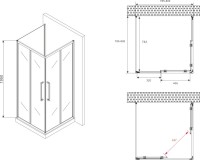 Душевой уголок Abber Schwarzer Diamant AG02080BH-S80B 80x80, профиль черный,  стекло прозрачное
