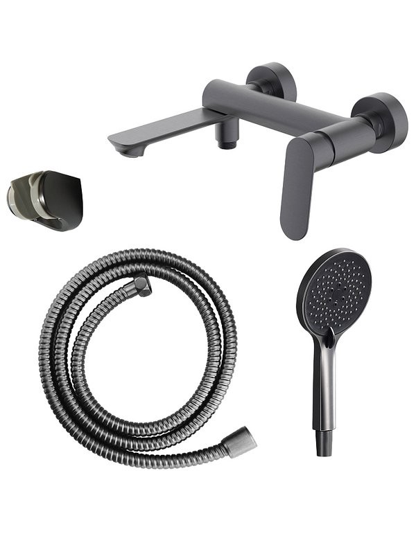 Смеситель для ванны с душем AZARIO Alanti AZ-K3032GR серый графит