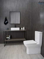 Унитаз-компакт напольный GID Concavo Tn2125 безободковый, с микролифтом, глянцевый белый