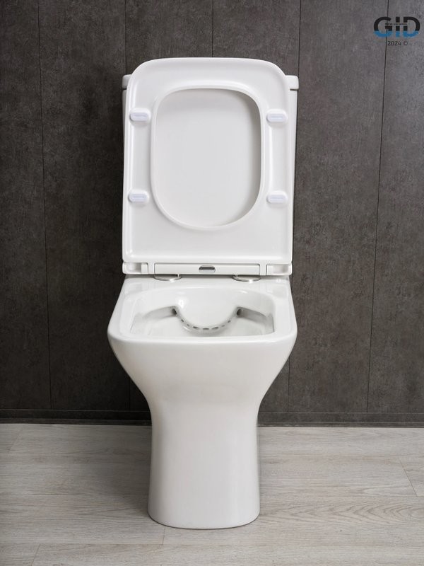 Унитаз-компакт напольный GID Concavo Tn2125 безободковый, с микролифтом, глянцевый белый