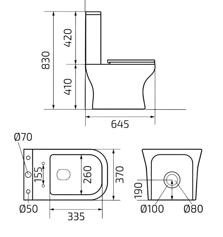 Унитаз-компакт напольный GID Concavo Tn2125 безободковый, с микролифтом, глянцевый белый