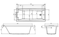 Акриловая ванна 1MarKa Aelita MG Премиум 165x75 см, пристенная, белая, с каркасом, с экраном, со сливом-переливом