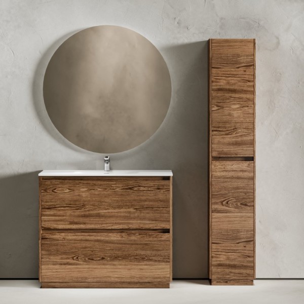 Мебель для ванной комнаты Sancos Libra Floor 100 дуб чарльстон, белая раковина CN7003