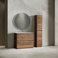 Мебель для ванной комнаты Sancos Libra Floor 100 дуб чарльстон, белая раковина CN7003