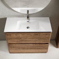 Мебель для ванной комнаты Sancos Libra Floor 100 дуб чарльстон, белая раковина CN7003