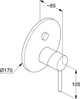 Встраиваемый смеситель для душа и ванны Kludi Bozz 386593976 черный матовый