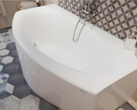 Акриловая ванна 1MarKa Nega Премиум 170x95 см, пристенная, белая, с каркасом, с экраном, со сливом-переливом