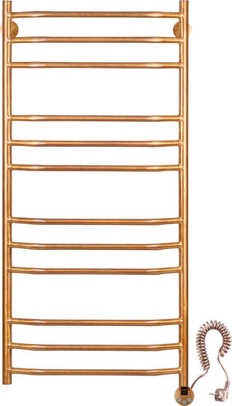 Полотенцесушитель электрический Secado Агата 2 105x55 см, подключение справа, бронза, лесенка, латунь