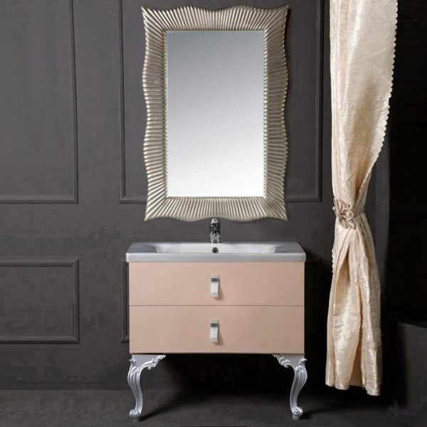 Мебель для ванной комнаты Armadi Art NeoArt 80 капучино с ручками Glaze хром, зеркало Soho, с ножками