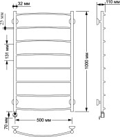 Полотенцесушитель электрический Secado Милан 1 плюс 105x55 см, подключение слева, бронза, лесенка, латунь