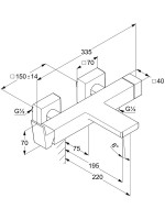 Смеситель для ванны с душем Kludi Decus 54691N175 брашированная бронза PVD