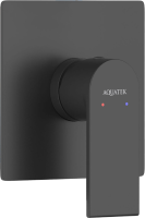 Встраиваемый смеситель для душа и ванны AQUATEK Лира AQ1466MB С ВНУТРЕННЕЙ ЧАСТЬЮ, матовый черный