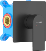 Встраиваемый смеситель для душа и ванны AQUATEK Лира AQ1466MB С ВНУТРЕННЕЙ ЧАСТЬЮ, матовый черный