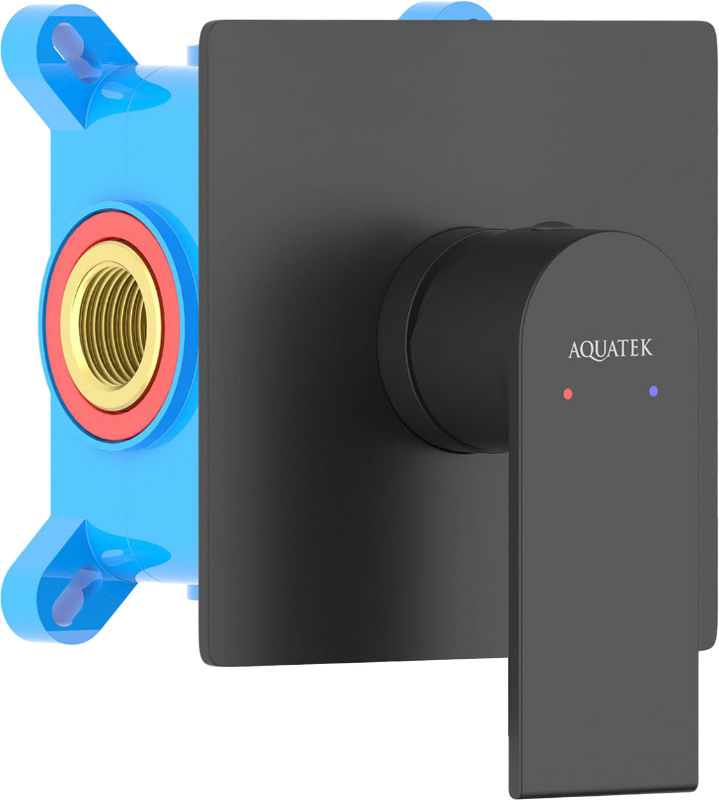 Встраиваемый смеситель для душа и ванны AQUATEK Лира AQ1466MB С ВНУТРЕННЕЙ ЧАСТЬЮ, матовый черный