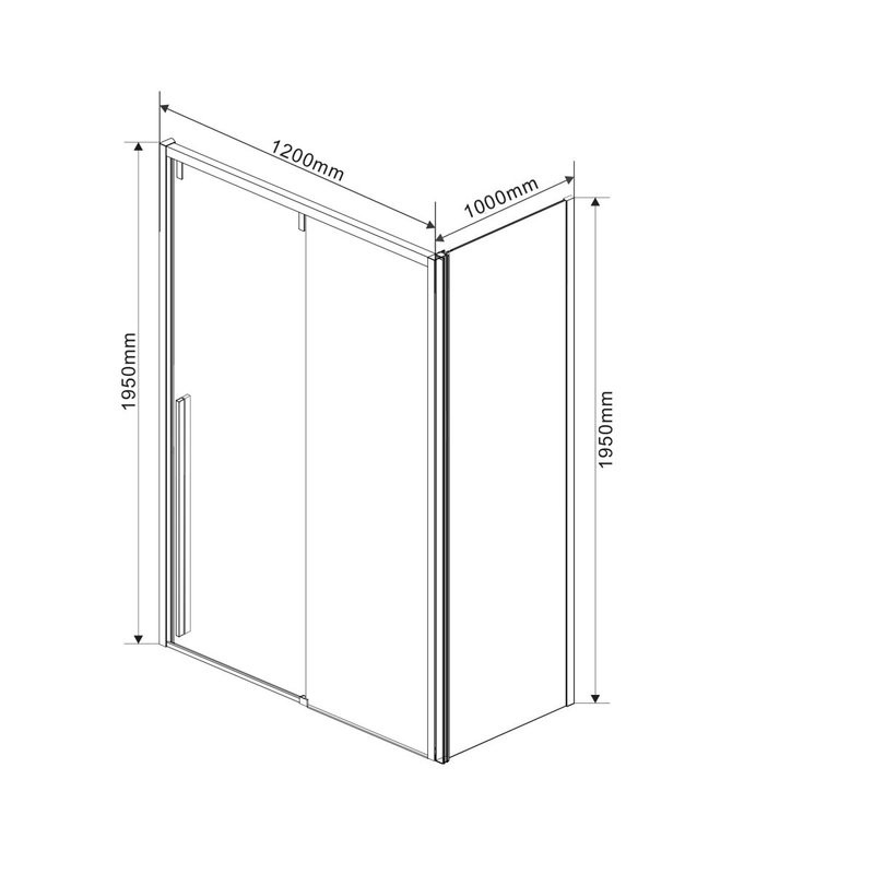 Душевой уголок Vincea Lugano VSR-1L1012CLGM-1 120х100, профиль вороненая сталь, стекло прозрачное