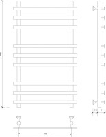 Полотенцесушитель водяной Secado Понтида Плюс 100x60 см, хром, лесенка