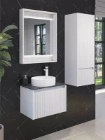 Зеркало Comforty Марсель 60 с подсветкой, матовое белое