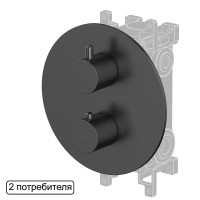 Термостатический смеситель встраиваемый WHITECROSS Y Y1236GM С ВНУТРЕННЕЙ ЧАСТЬЮ, для ванны с душем, оружейная сталь