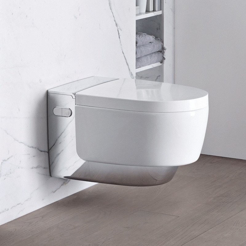 Умный унитаз подвесной Geberit AquaClean Mera Comfort 146.214.21.1 с системой удаления запахов, глянцевый хром