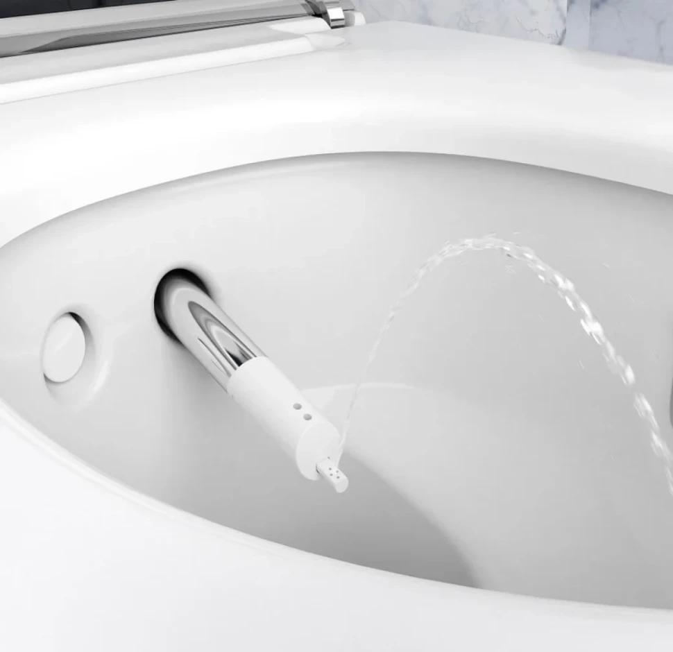 Умный унитаз подвесной Geberit AquaClean Mera Comfort 146.214.21.1 с системой удаления запахов, глянцевый хром