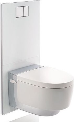 Умный унитаз подвесной Geberit AquaClean Mera Comfort 146.214.21.1 с системой удаления запахов, глянцевый хром