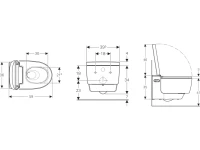 Умный унитаз подвесной Geberit AquaClean Mera Comfort 146.214.21.1 с системой удаления запахов, глянцевый хром