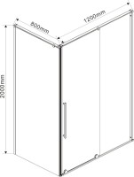 Душевой уголок Vincea Arno VSR-1A8012CL 120х80 см, профиль хром